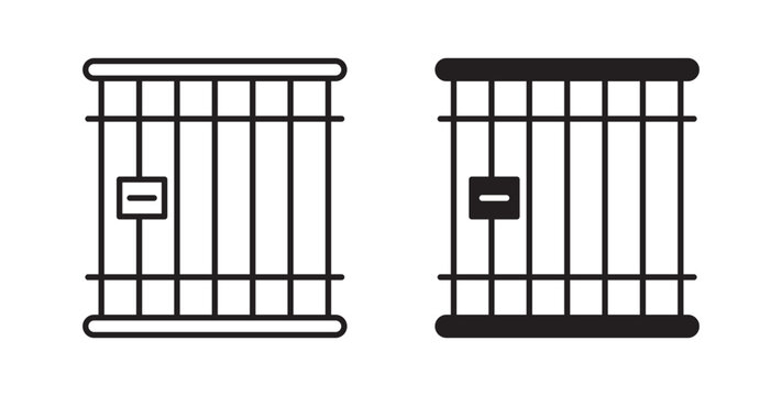 Prison icon flat outline in black
