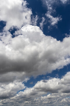 Abstract background of beautiful white clouds with blue sky in Brazil