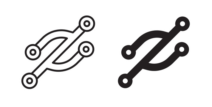 Version control icon flat outline in black