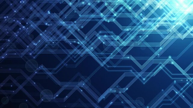 Abstract blue digital circuit board pattern technology background