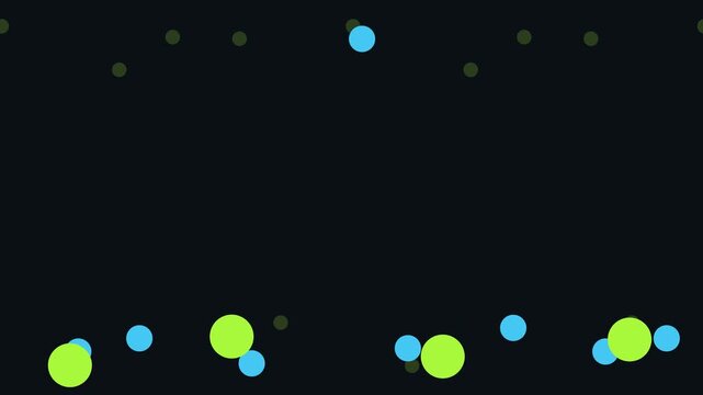 Animated geometric background with circles depth background three tiers in blue and azure on a dark backdrop. Smooth 4K seamless loop with simple flat vector shapes and plenty of empty space for text.