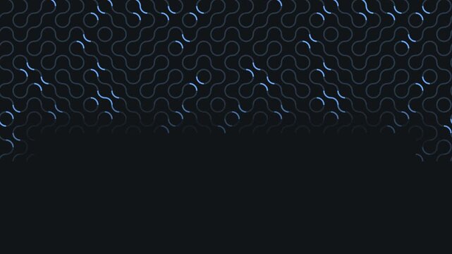 Seamless 4K looping abstract motion background: geometric pattern background diagonal shift, in blue and azure on a dark backdrop with generous copy space for your own title. Minimal flat vector shape