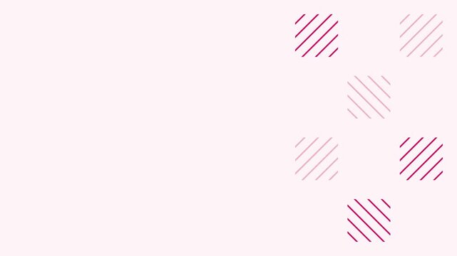 Animated geometric background with hatch pattern background moving up in purple and violet on a light backdrop. Smooth 4K seamless loop with simple flat vector shapes and plenty of empty space for tex