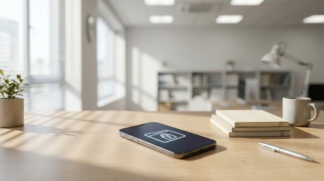 Parametric translucent Smartphone showing folder vault with fluid iridescent curves and soft architectural reflections
