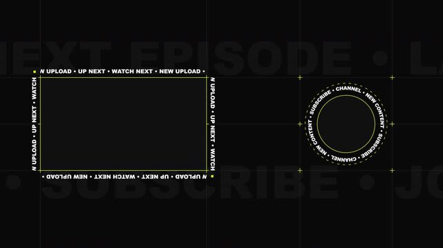 Clean Kinetic Typography Grid End Screen Overlay 4K.