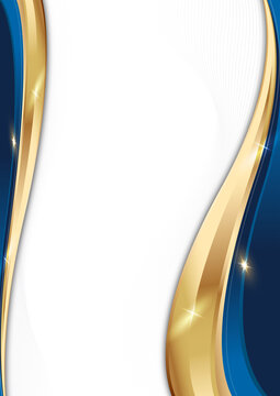 a portrait luxury navy gold wave for premium corporate certificate background design