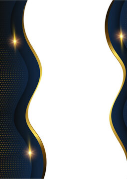 a portrait elegant abstract dark blue gold curve for corporate certificate background template