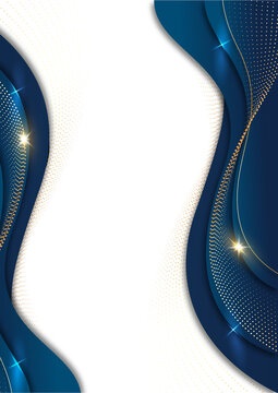 a portrait abstract premium navy gold curve for corporate certificate background template