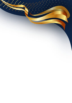 a portrait elegant blue gold curve for formal corporate certificate background template