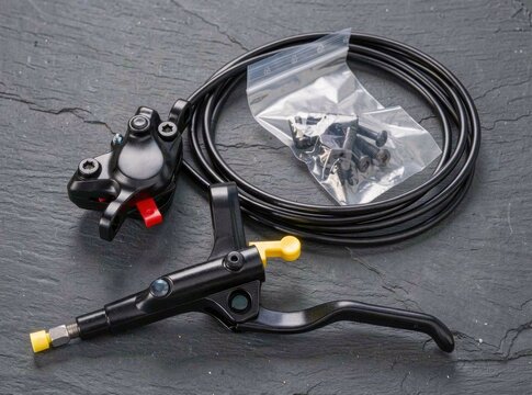 Black Hydraulic Disc Brake Kit with Lever Hose and Caliper