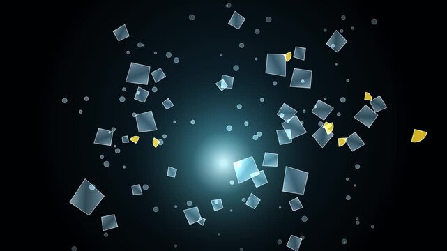 Abstract Cryogenic Fizz Vortex and Citric Energy Loop Animation with Floating Glass Particles