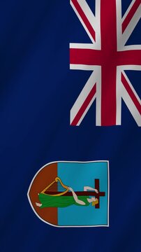 Montserrat flag waving in the wind 4K animation vertical video