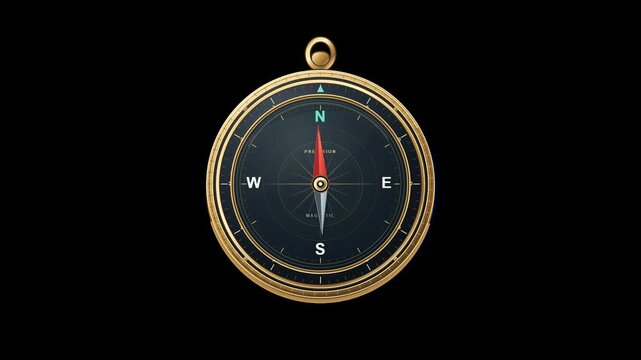 Modern Luxury Compass with Magnetic Needle Settling North