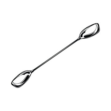Vector illustration of a double bladed kayak paddle.