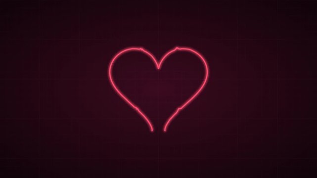 A glowing pink ECG heartbeat line draws across a grid, then morphs into a pulsing heart with ripple rings and the message You Make My Heart Beat, Happy Valentine&rsquo;s Day.
