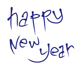 Happy New Year typography design template for greeting card Modern Happy New Year lettering text design illustration Happy New Year text graphic element for holiday celebration banner Hand drawn Happy © RIA