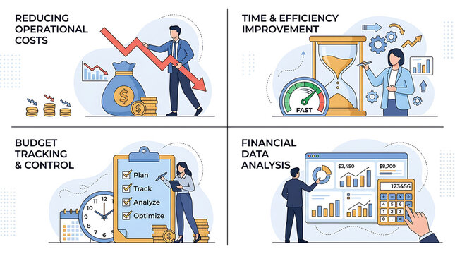 Business analytics and financial strategy for operational cost reduction and efficiency improvement