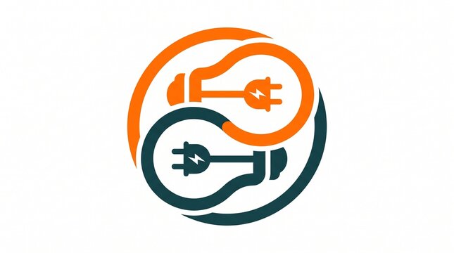 Energy innovation logo featuring two interlocked light bulbs with