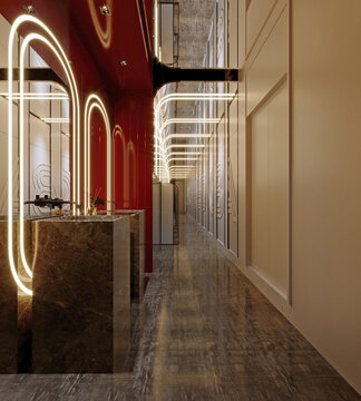 Digitally Rendered View of a Beautiful Modern luxury Toilet and restroom 
