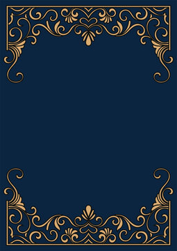 Decorative vintage gold-colored corners for printed materials