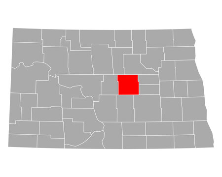 Karte von Wells in North Dakota