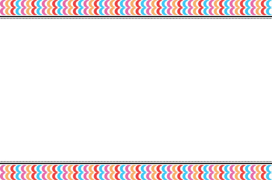 Colorful crescent moon pattern border frame with black  lines and white copy space. Design print for certifiate, greeting, invitation,menu and presentation. 68