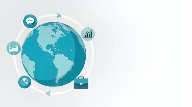 Global Business Communication and Data Analytics Animated Motion Graphic Storyboard