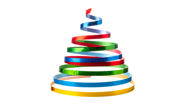 a Christmas tree made of bands, isolated on transparent background.