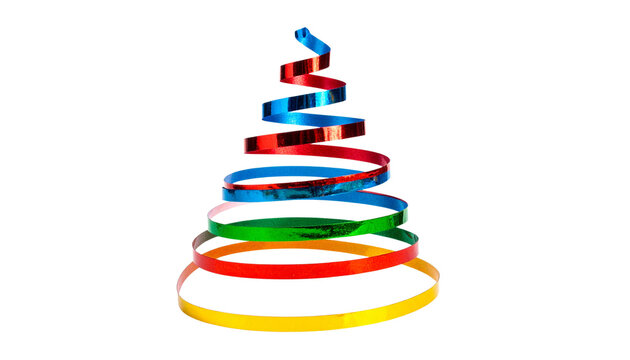 a Christmas tree made of bands, isolated on transparent background