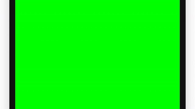 Mobile smartphone mockup zooming into green screen on transparent background