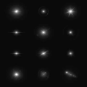 White Lens Flare and Starburst Light Effect Collection