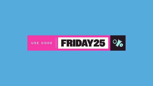 Bento Blocks Sales Titles / Bold Colorful Long Coupon Code Banner With a Percent Symbol for Retail Promos, Online Ads and Social Media / Horizontal / Part 08