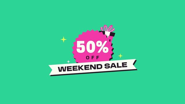 Sticker Slap Sales Titles / Bold Colorful Weekend Sale Badge With a Gift for Retail Promos, Online Ads and Social Media / Horizontal / Part 03