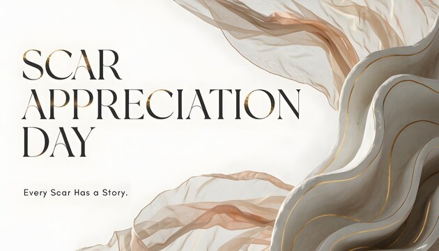 Elegant scar appreciation day banner with flowing fabric