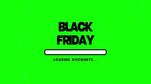 Black Friday Sale Animated Typography on Green Screen Background