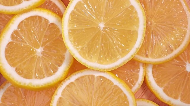 Lemon slice. Rotation background texture.