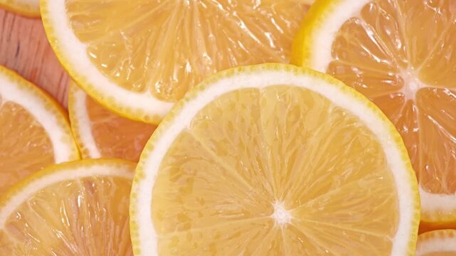 Lemon slice. Rotation background texture.