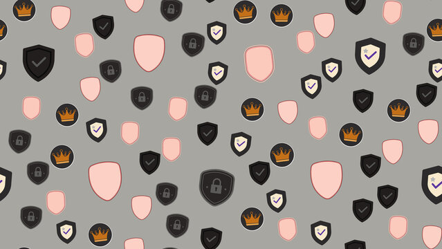 Shields, locks, and crowns pattern