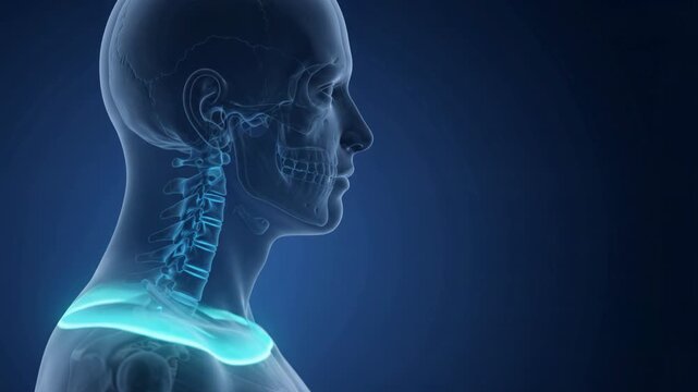 Cervical Spine Pain Relief - 3D Medical Visualization of Neck Vertebrae and Healing - Motion Graphics 4K Footage