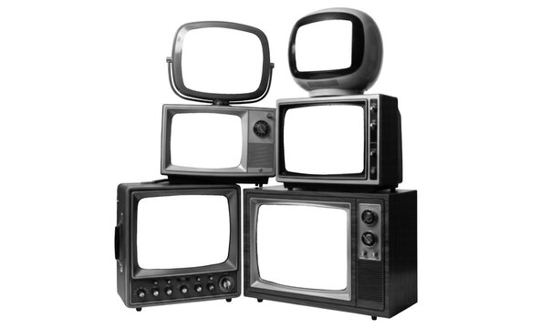 Frame old school TV stack, bitmap texture