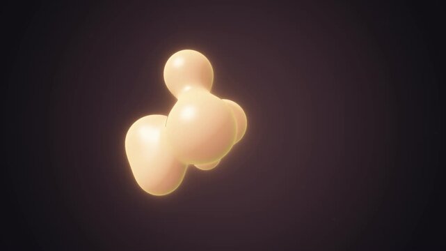 Abstract 3D metaballs merging and floating loop animation with subsurface scattering. Futuristic glowing metaballs animation abstract background loop