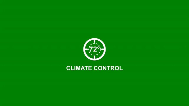 Animated climate control thermostat icon overlay with transparent background