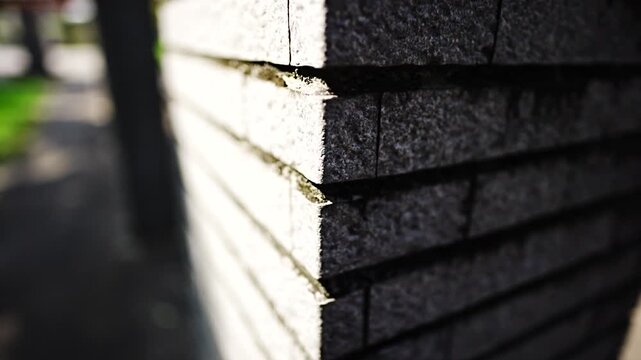 Sunlight and Shadow on Brick Wall in Slow Motion