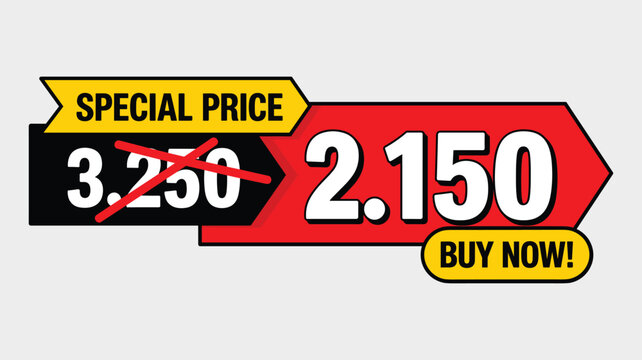 Special price buy now button displaying numeric markdown for digital store checkout conversion.