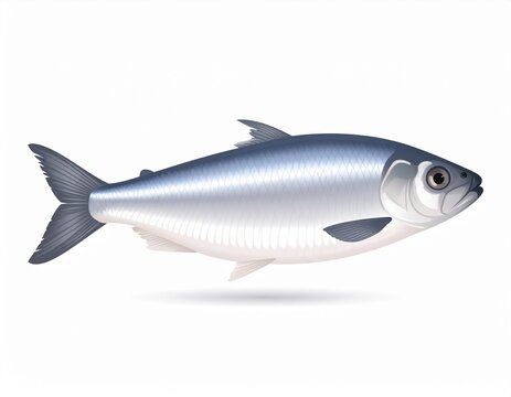 Isolated fresh Atlantic herring fish vector graphic
