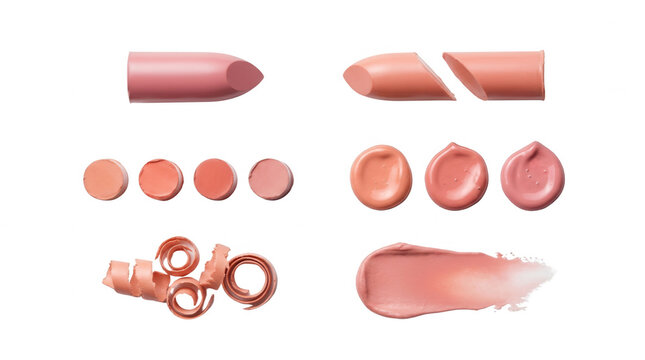 Variety of Lip Products and Textures, featuring lipstick, lip balm, lip gloss, makeup, cosmetics, beauty, nude shades, cream, swatches, lip care, beauty products