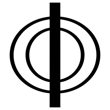 Abstract Symbol with Circles and Line