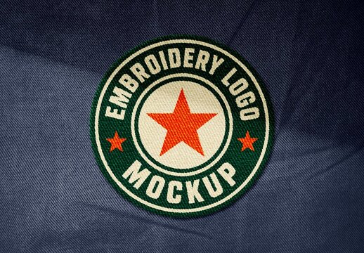 Embroidery Patch Logo Mockup For Branding And Merchandise Design