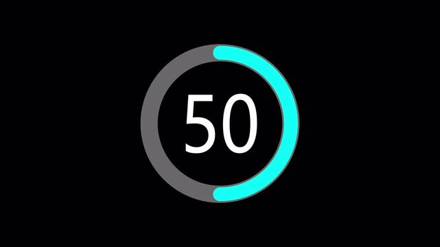 50 Percent Circular Progress Loading Animation