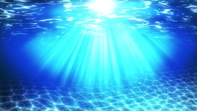 Underwater Sunbeams Over Sandy Seabed with Caustic Light Patterns, Seamless Loop 4K